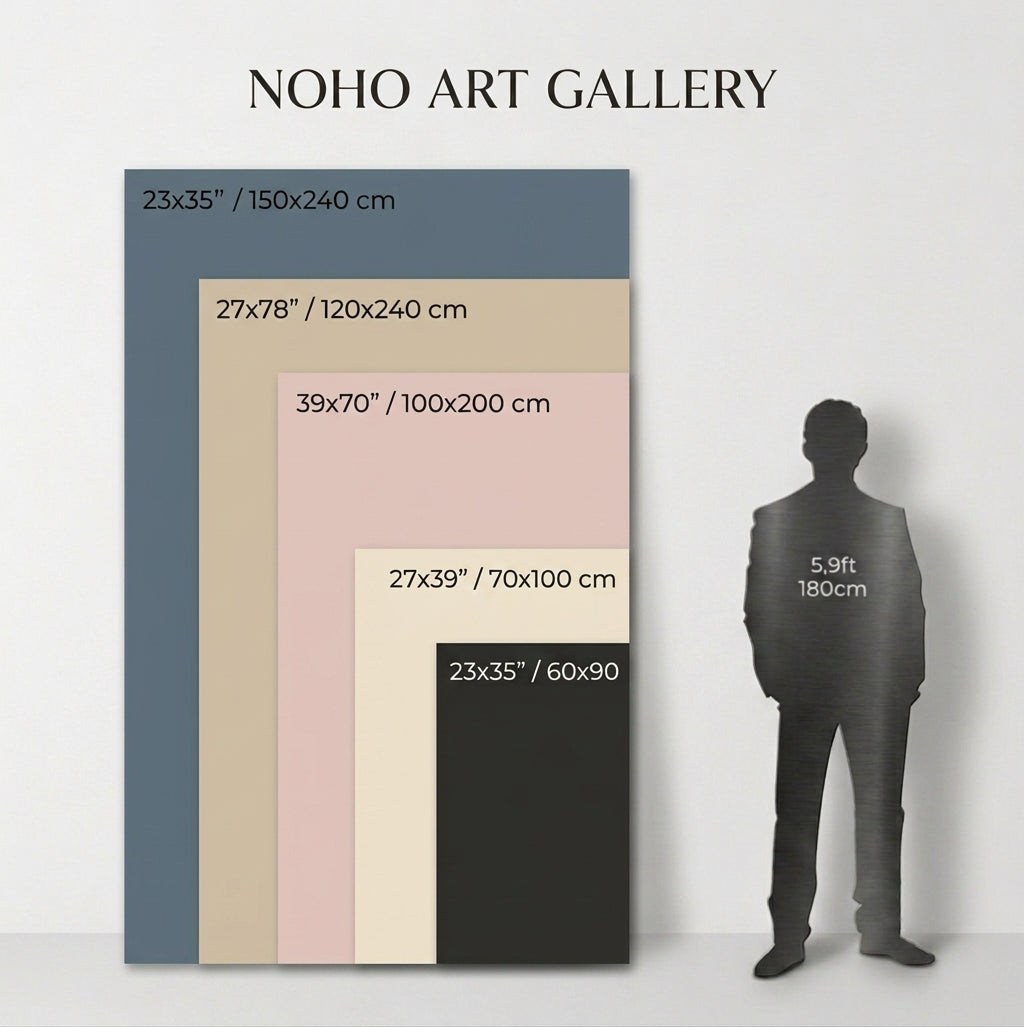 Sophisticated neutral tone abstract painting for bedroom wall decor curated by Noho Art Gallery