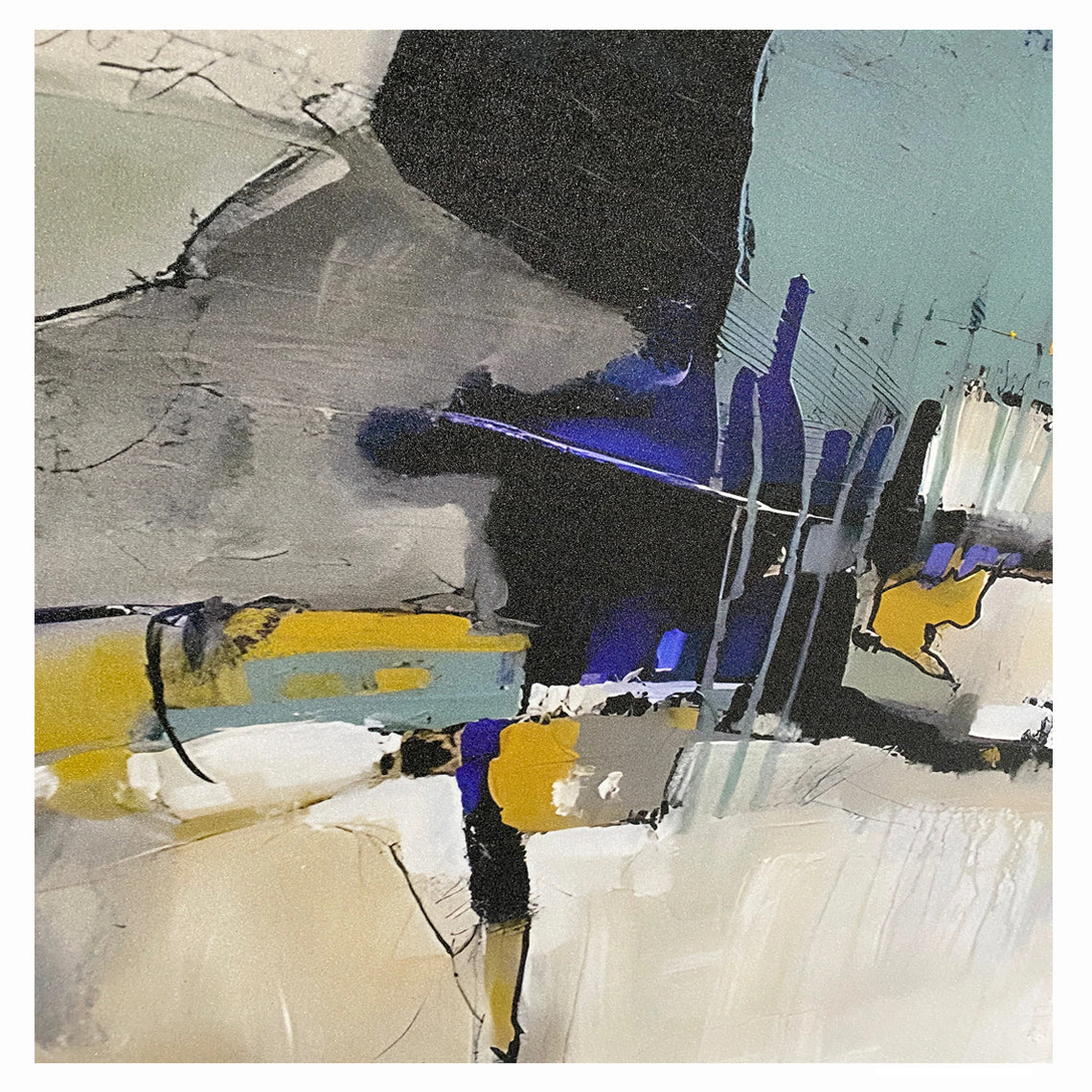 Fragmented dimensions - colorful modern abstract painting - large neutral canvas art, wall art paintings, unique wall canvas, wall paintings for bedrooms, artistic wall paintings, artwork paintings, wall of paintings, canvas wall art, large canvas wall art - Noho Art