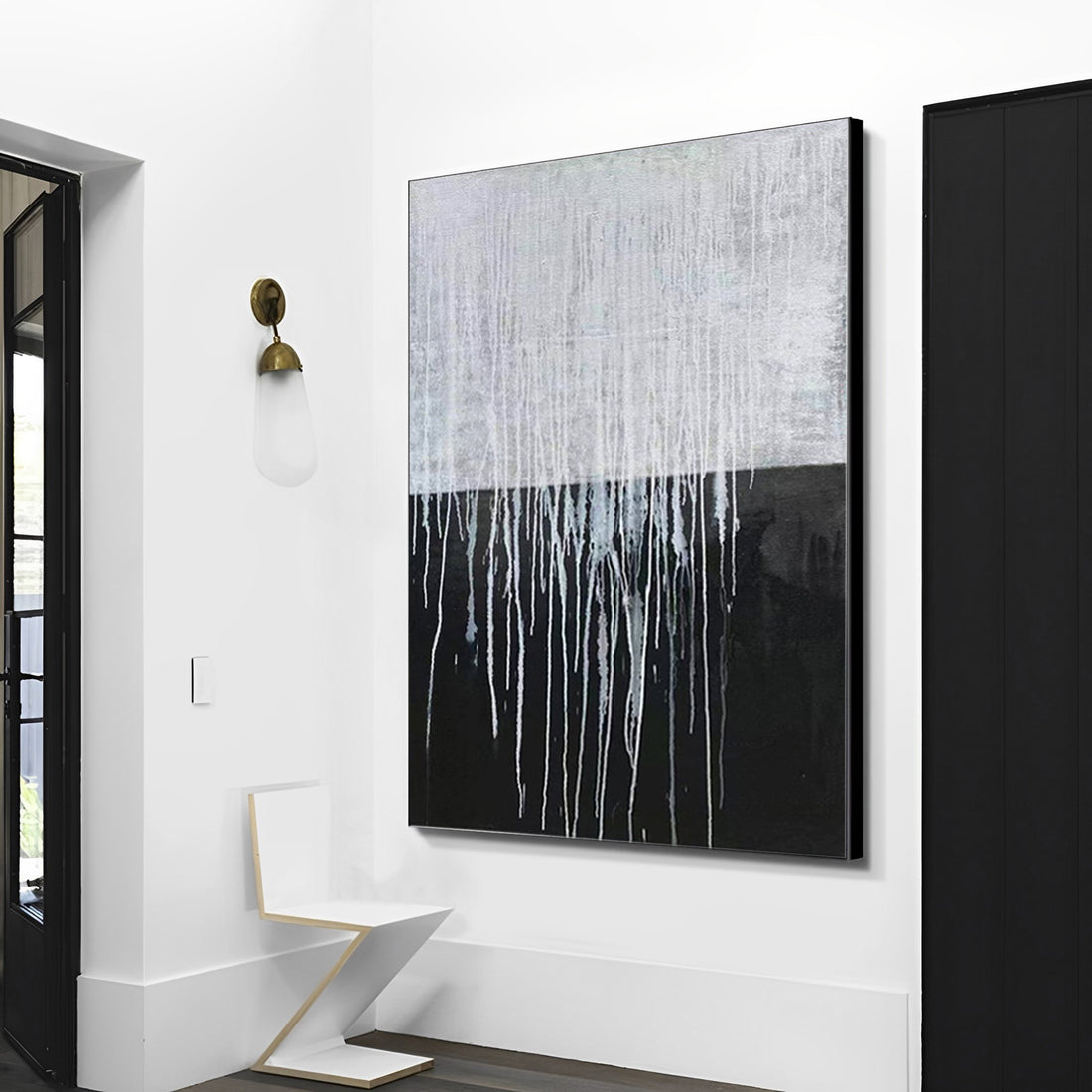 Black and White Painting Abstract, Office Wall Art Art Noho Art Gallery