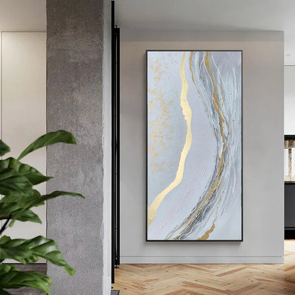 Goldi - White and Gold Wall Art Decor Abstract Painting