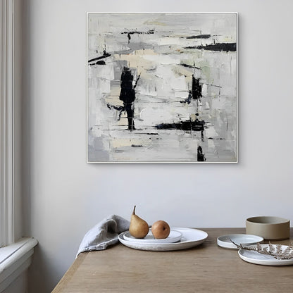 Girio - Extra Large Black and White Abstract Canvas