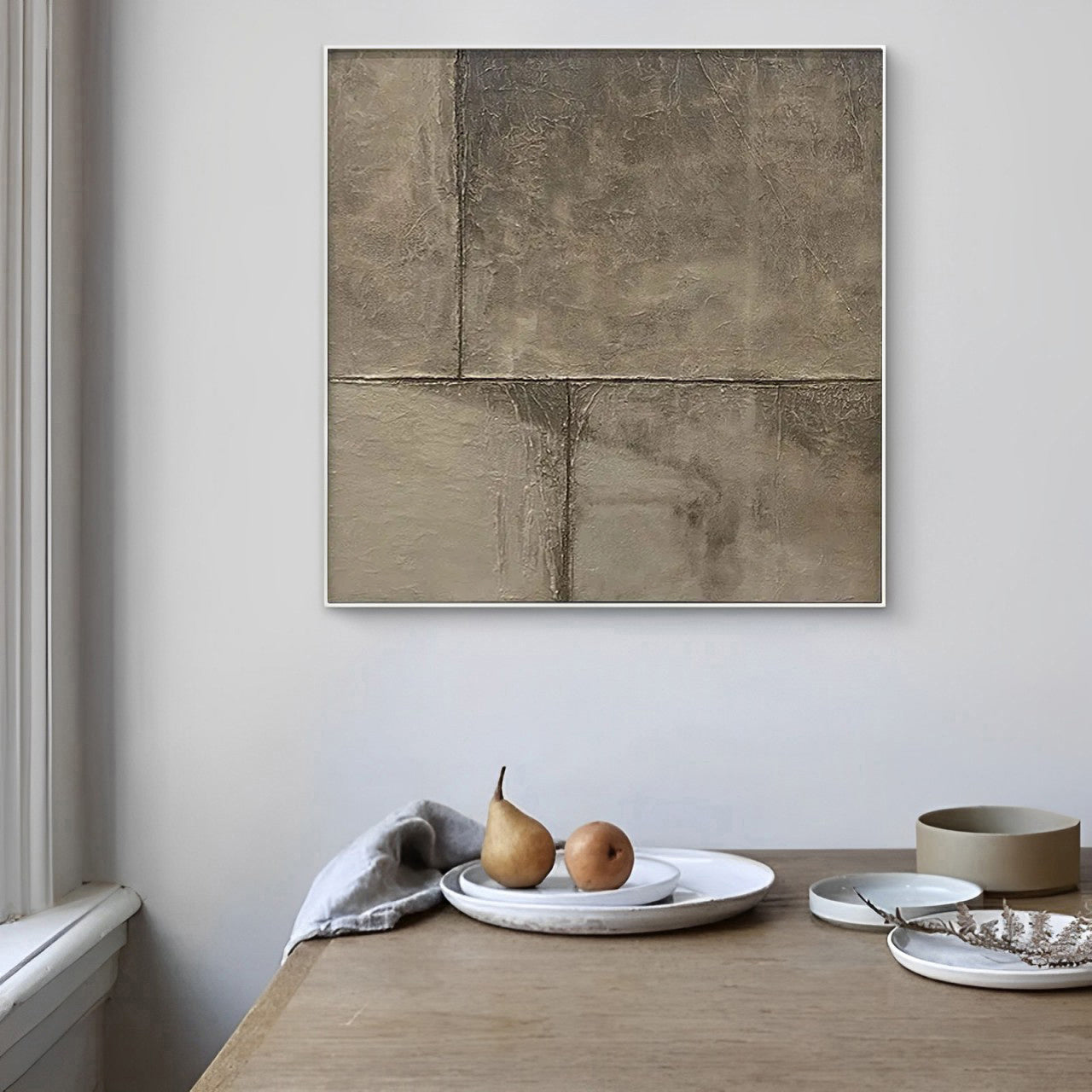 Sauté - Large Minimalist Brown Wall Art Painting on Canvas