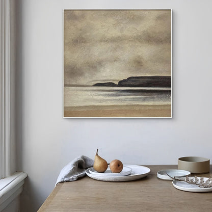 Shingle - Peinture abstraite moderne sur toile représentant un bord de mer