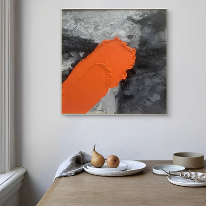 Innovative - Modern 3D Textured Black and Orange Wall Art Painting