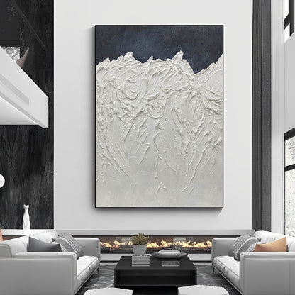 Slush - Extra Large Black and White Mountain Canvas 3D Painting