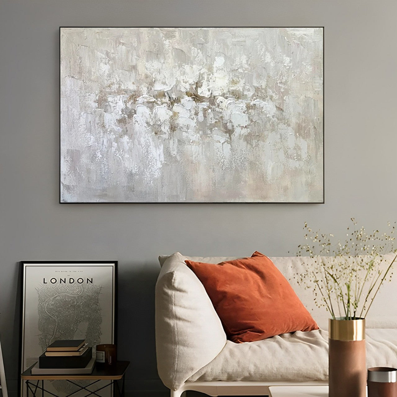 Anodyne - Large Contemporary Neutral Wall Art Painting