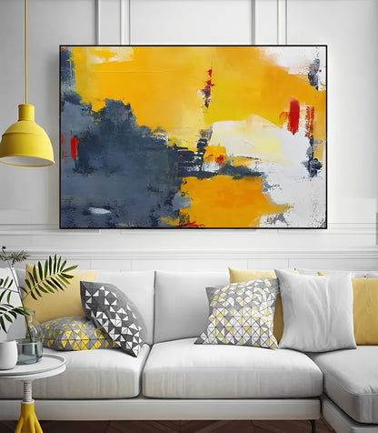 Cluster of Things - Orange Abstract Art Painting with Black and White - Premium Orange Painting from Cyan Void - Just €323.99! Shop now at Noho Art