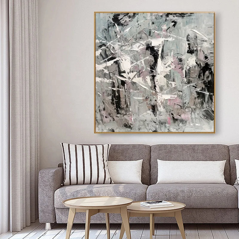 Shades of Silence - Black White Grey Painting