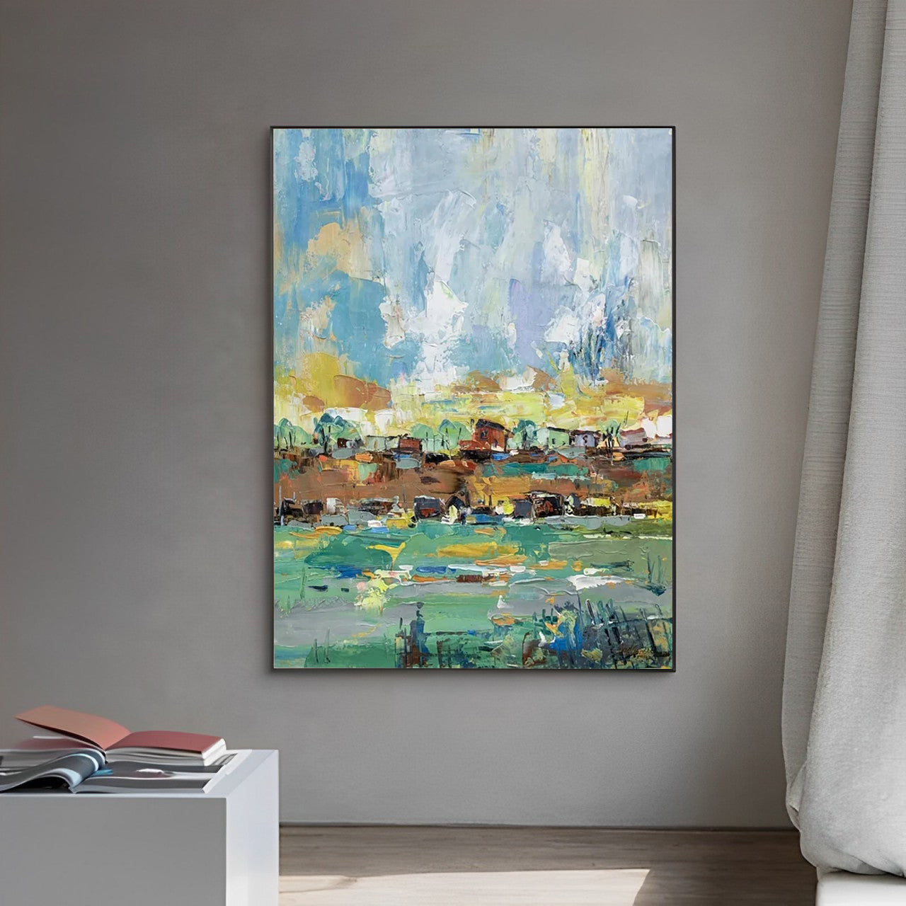 Vista - Large Colorful Acrylic Landscape Painting on Canvas