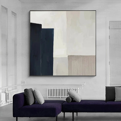 Pearl River - Grey Modern Abstract Art Painting on Canvas