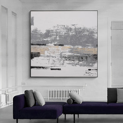 Celeste - Grey and White Wall Art Painting