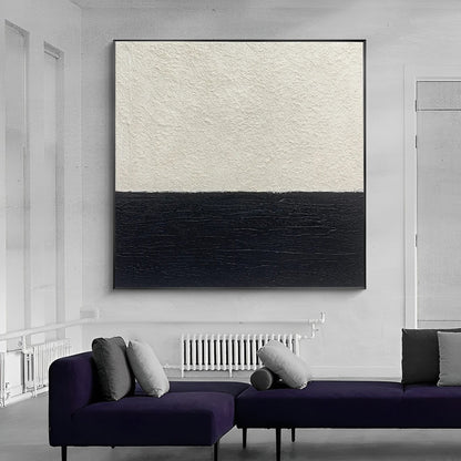 Sincere - Minimal Black and White Art Canvas Painting