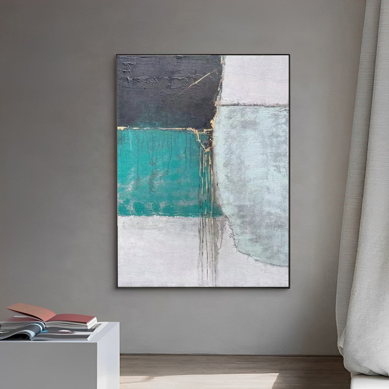 Archaic - Large Abstract Black and Green Wall Art Painting