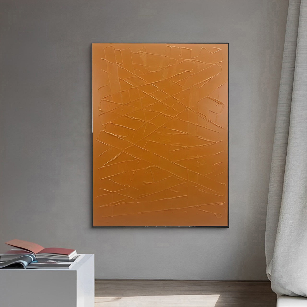 Feelings - Large Abstract Orange Wall Art Canvas Painting