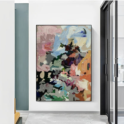 Colorful Abstract Flower Painting Canvas, Noho Art