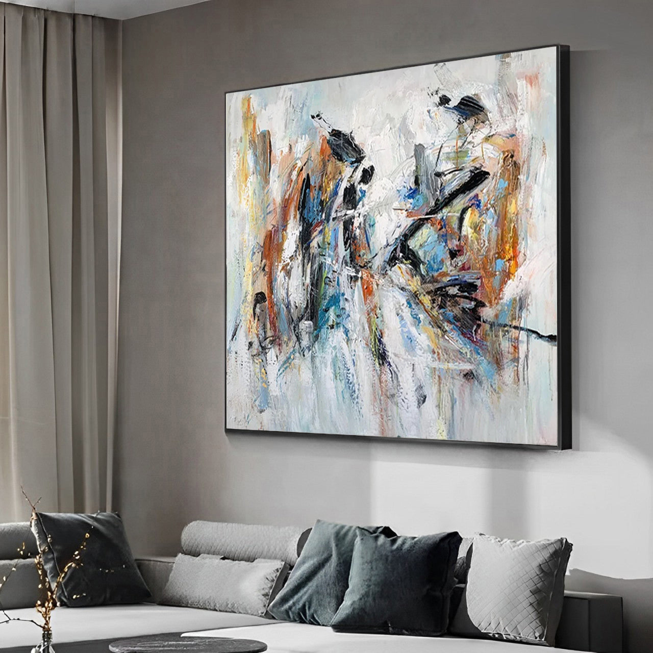 Splash - Large Colorful Acrylic Abstract Painting on Canvas