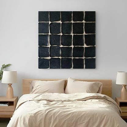 Fusion - Large Contemporary Black and White Painting on Canvas