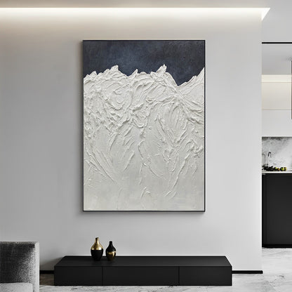 Slush - Extra Large Black and White Mountain Canvas 3D Painting