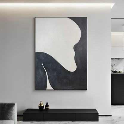 Curvalo - Modern Black and White Art Painting on Canvas