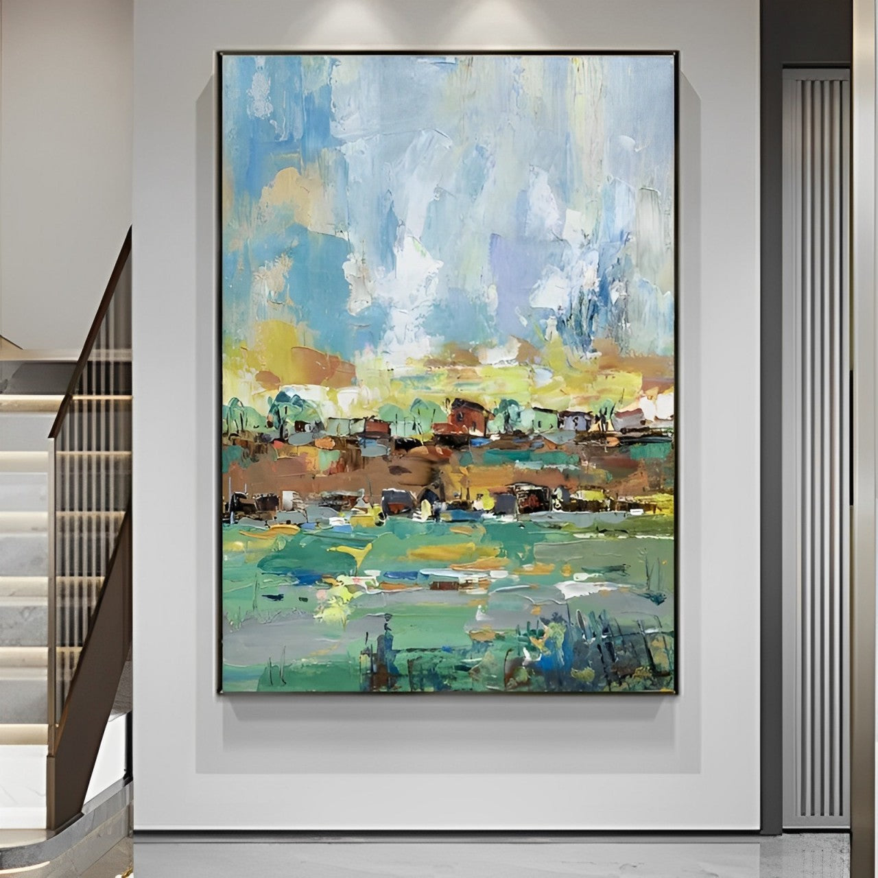 Vista - Large Colorful Acrylic Landscape Painting on Canvas