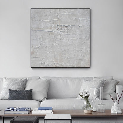 Dimensional - Neutral Minimal 3D Textured Painting on Canvas