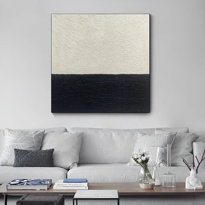 Sincere - Minimal Black and White Art Canvas Painting