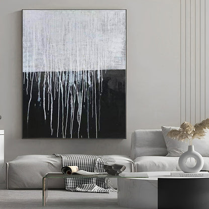 Simplistic - Modern Black and White Painting Abstract Canvas