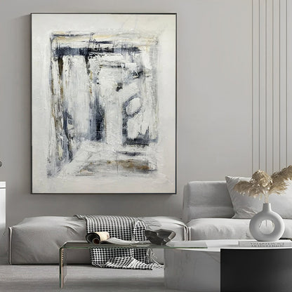 Notonial - Large Black and White Abstract Art Painting