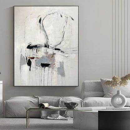 Ultra-modern - Large Contemporary Black and White Canvas Art Painting