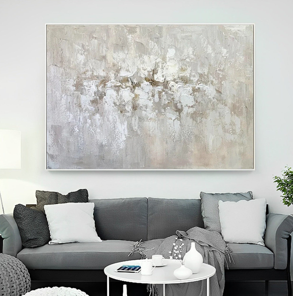 Anodyne - Large Contemporary Neutral Wall Art Painting