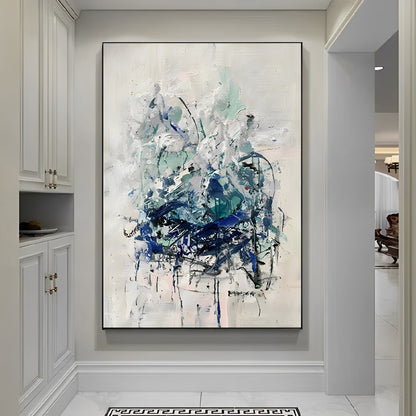 Coexistent - Blue and White Extra Large Wall Art Painting on Canvas