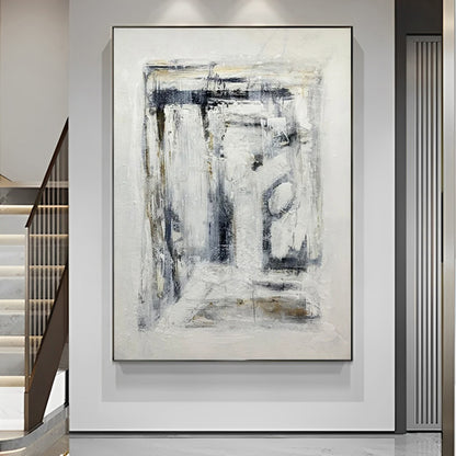 Notonial - Large Black and White Abstract Art Painting