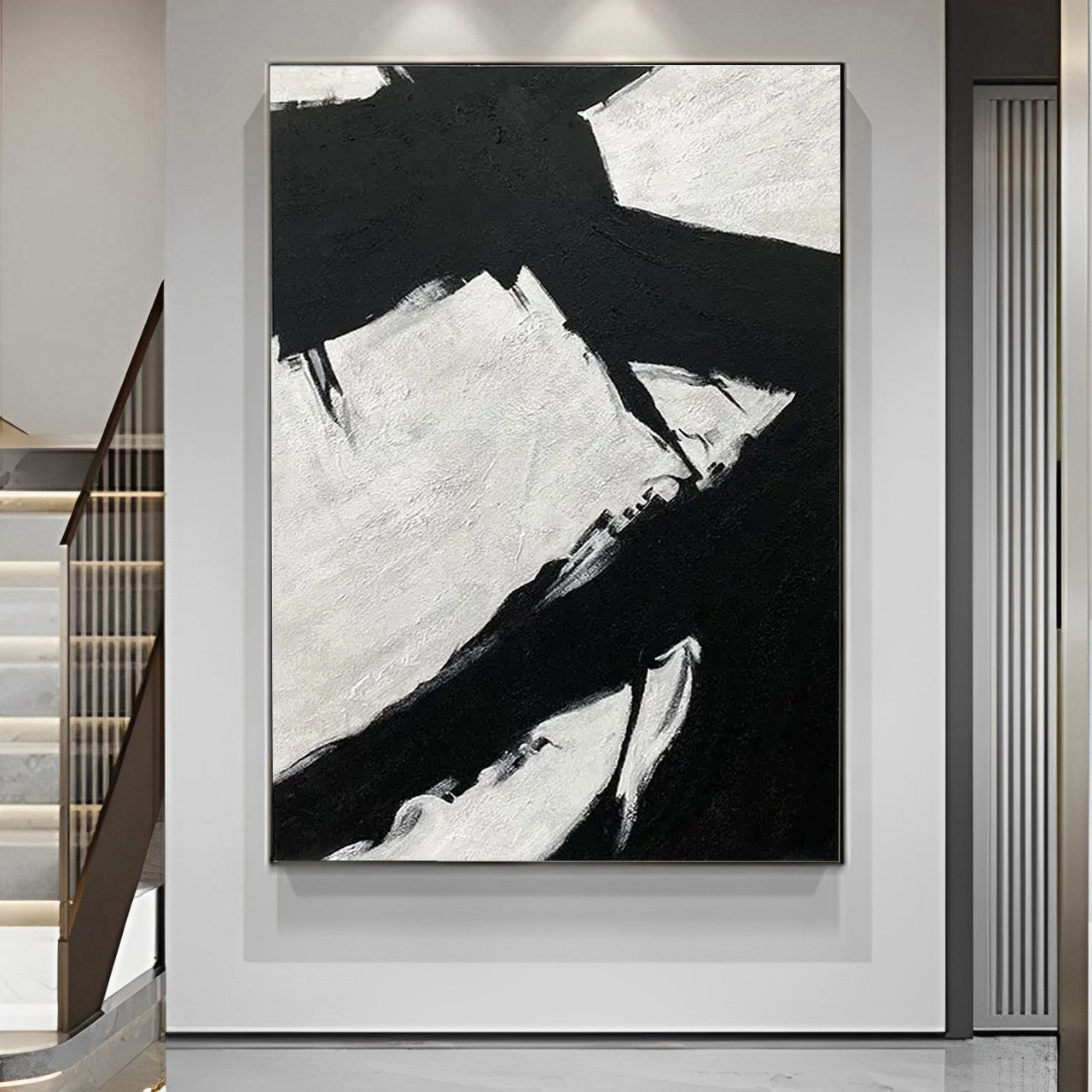 Monochrome Abyss - Black and White Abstract Painting