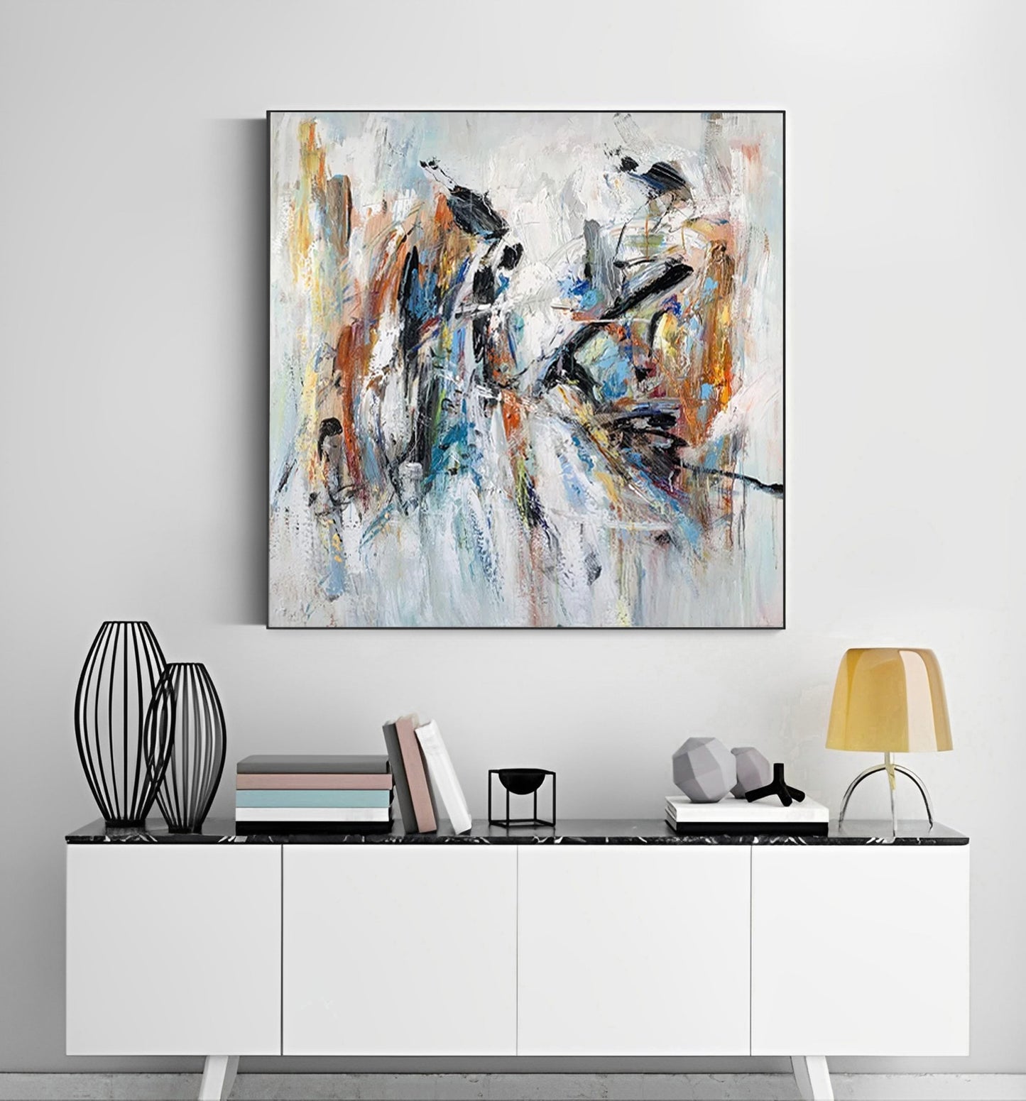 Splash - Large Colorful Acrylic Abstract Painting on Canvas