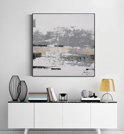 Celeste - Grey and White Wall Art Painting