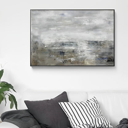 Obsolet - Textured Grey Abstract Art Oil Painting on Canvas