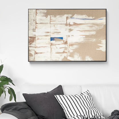 Sepia - Large Abstract Brown and White Art Painting on Canvas