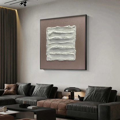 Modern 3D Textured White and Brown Wall Art Painting, 3d textured canvas, Noho Art Gallery