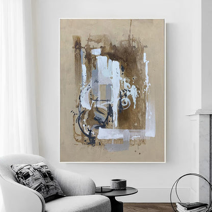 Mousy - Large contemporary brown abstract painting on canvas