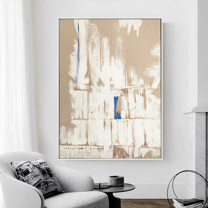 Sepia - Large Abstract Brown and White Art Painting on Canvas