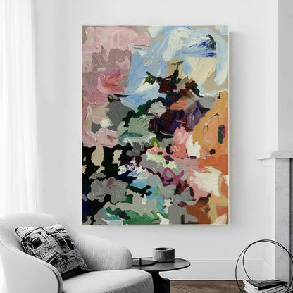 colorful abstract painting, colorful abstract flower painting, Noho Art