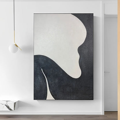 Curvalo - Modern Black and White Art Painting on Canvas