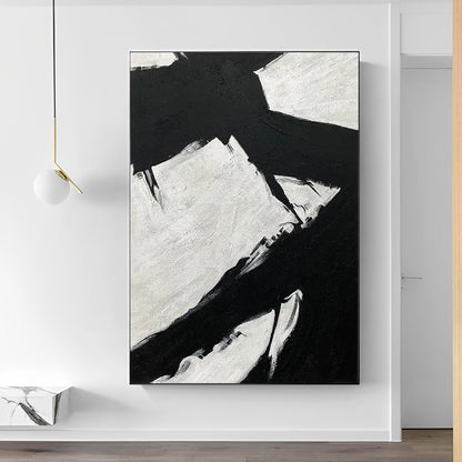 Monochrome Abyss - Black and White Abstract Painting