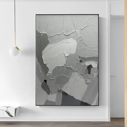 Concept - Extra Large 3D Textured Gray Abstract Painting on Canvas