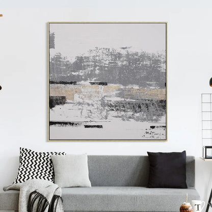 Celeste - Grey and White Wall Art Painting