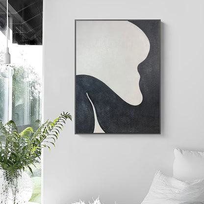 Curvalo - Modern Black and White Art Painting on Canvas