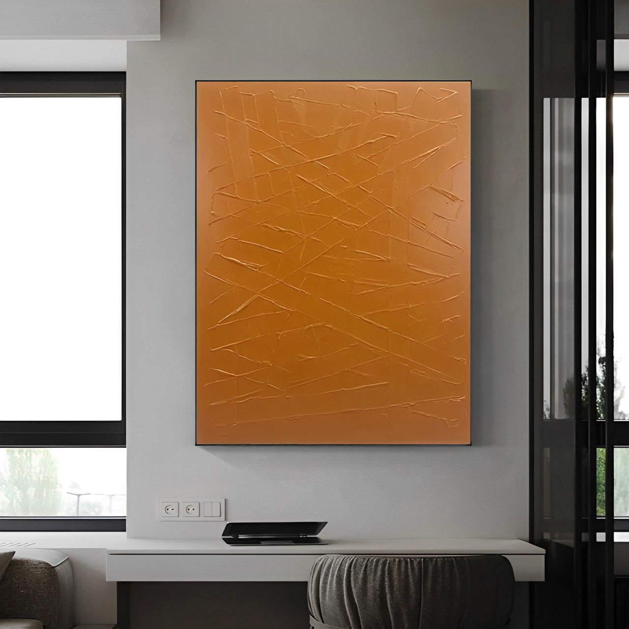 Feelings - Large Abstract Orange Wall Art Canvas Painting