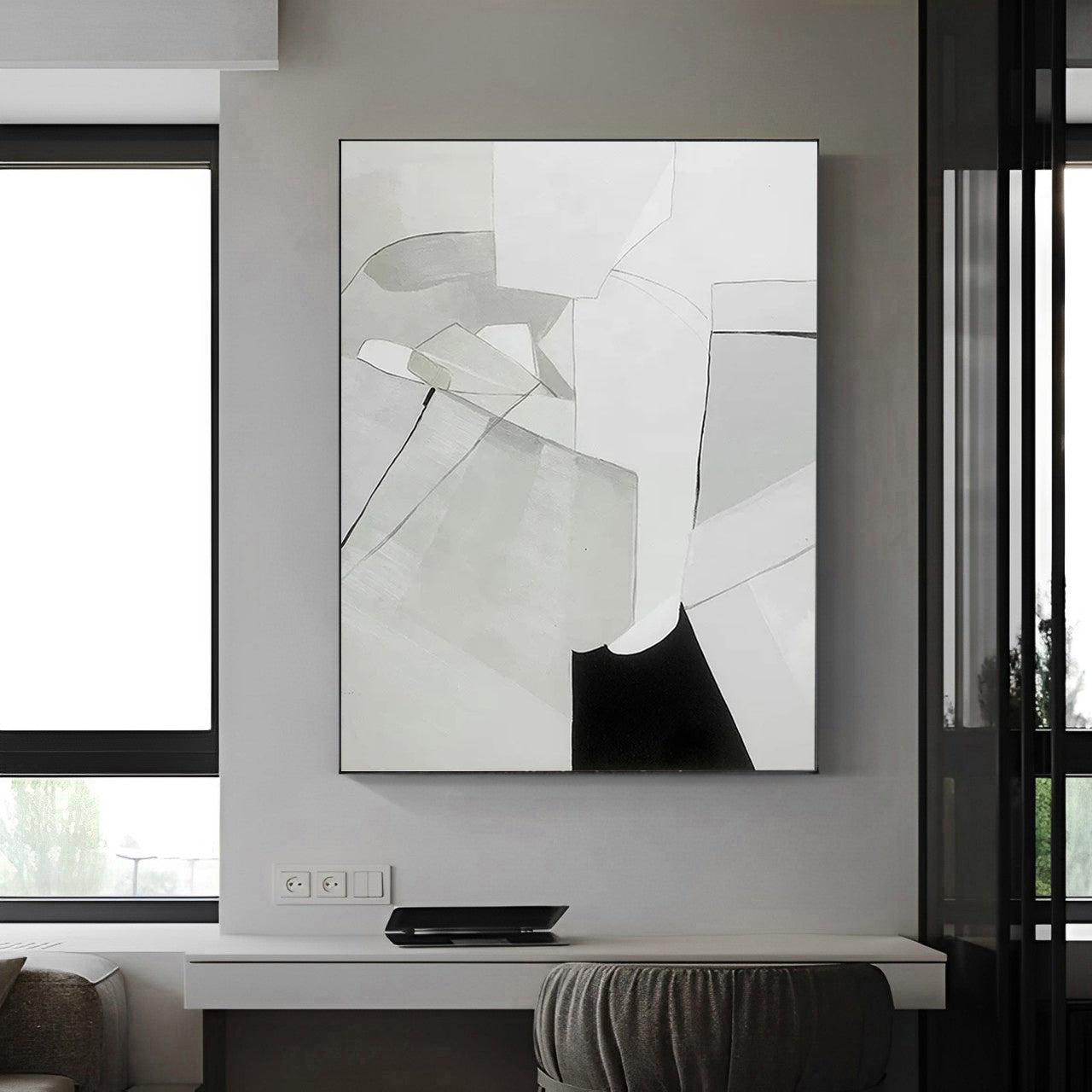 large grey wall art painting for sale, Noho Art 