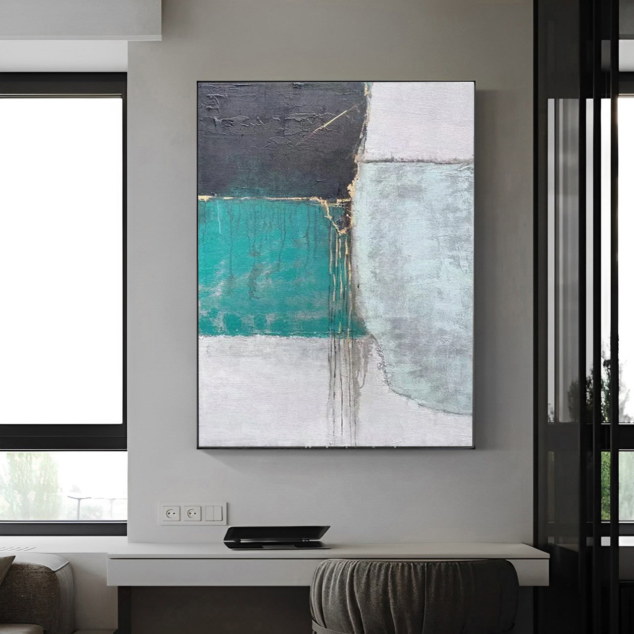 Archaic - Large Abstract Black and Green Wall Art Painting