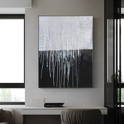 Simplistic - Modern Black and White Painting Abstract Canvas